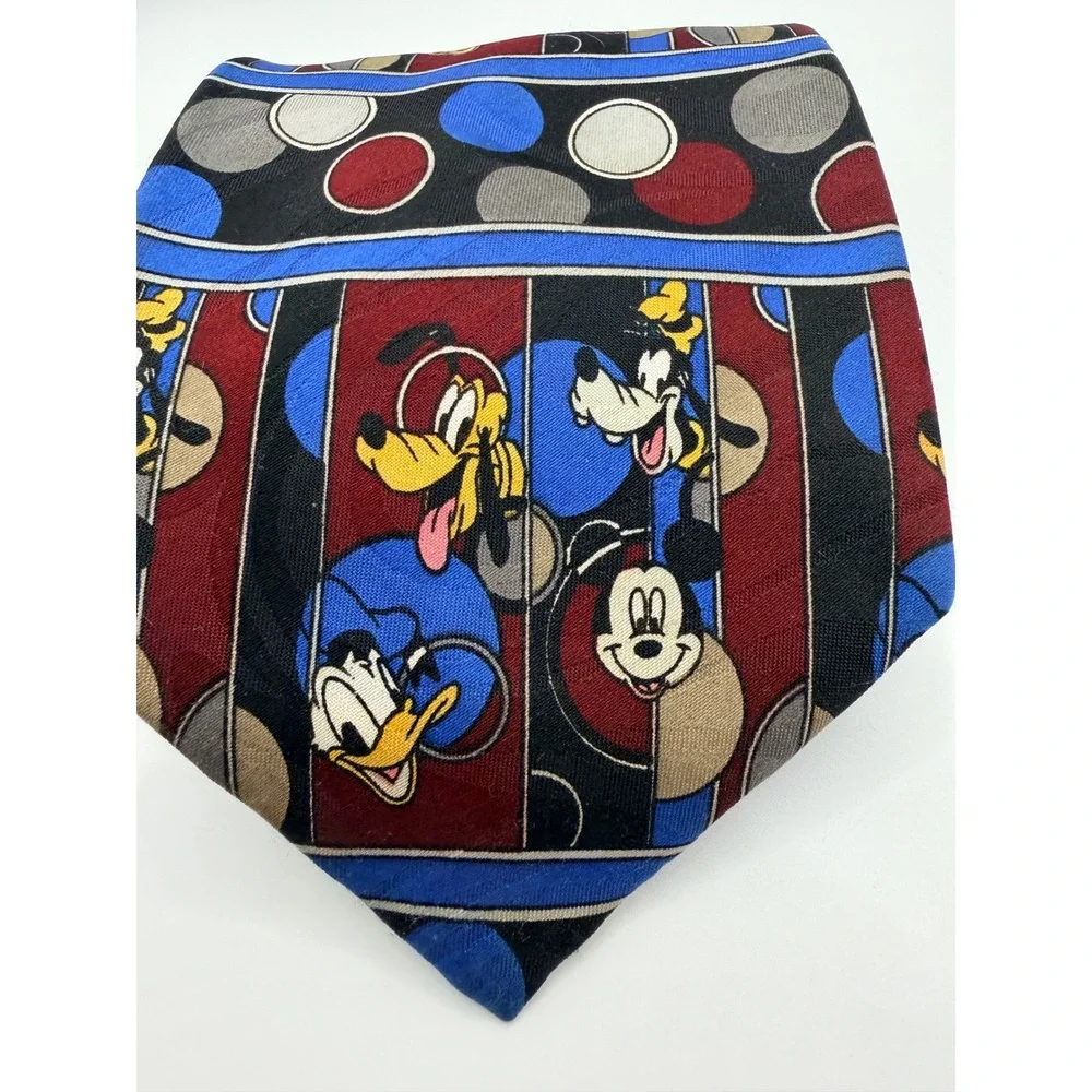 Vintage Mickey Unlimited Disney Character Tie Mickey Donald Goofy Pluto USA Made